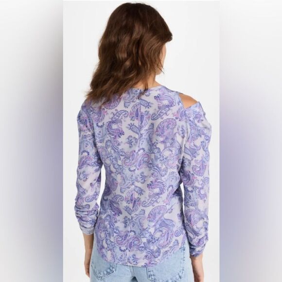 Isabel Marant Torence Paisley Silk Cut-Out Top size 38/ us size 6 - Picture 3 of 16